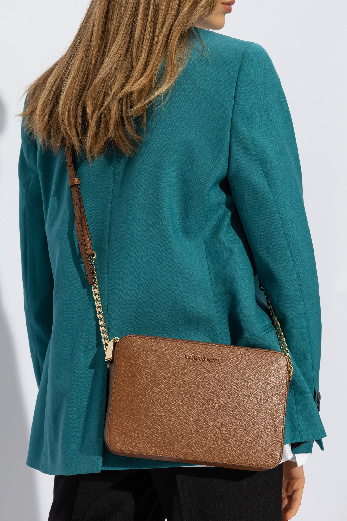 Michael kors bag teal and brown best sale